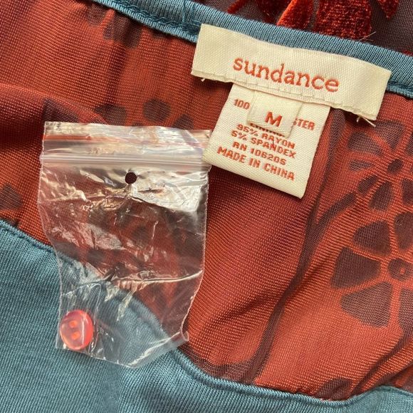 Sundance Abbie Velvet Burnout Button Front Blouse size Medium - Picture 4 of 8